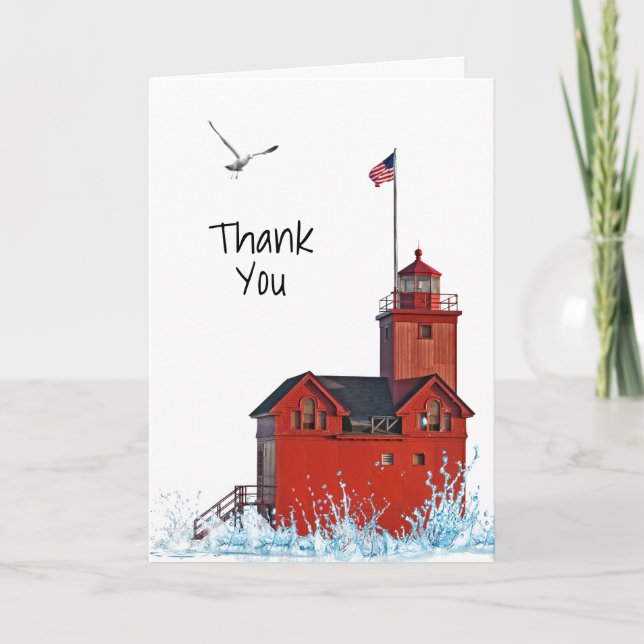 Carte Michigan Big Red Lighthouse Merci (Devant)