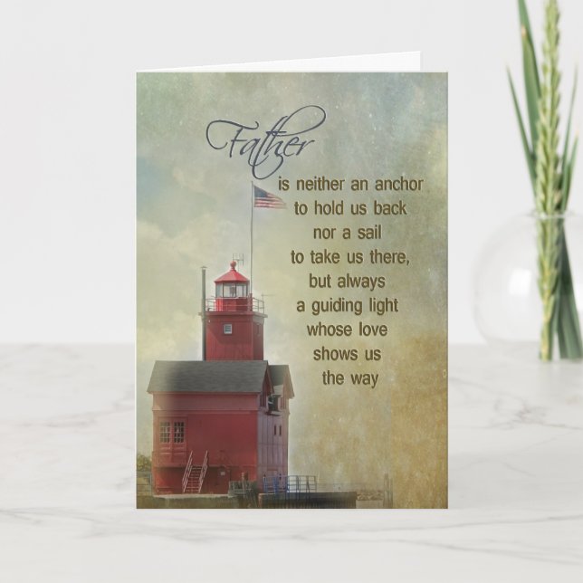 Carte Michigan Red Lighthouse pour papa (Devant)