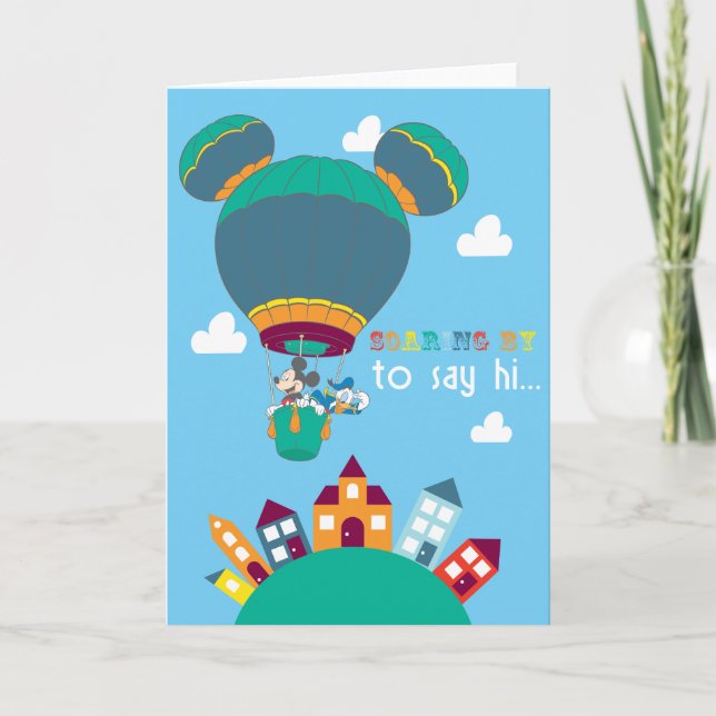 Carte Mickey & Donald - En Plein Essor Pour Dire Bonjour (Devant)