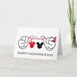 Carte Mickey et Minnie   Mains Amour