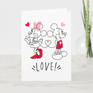 Carte Mickey et Minnie   Saint Valentin Amour