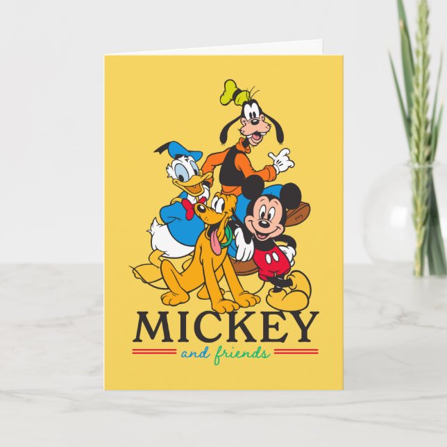 Carte Mickey & Friends Vintage Squad Graphisme (Devant)