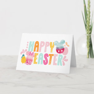 Carte Mickey & Minnie   Happy Easter Watercolor Graphic