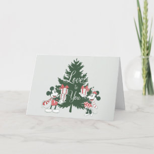Carte Mickey & Minnie   L'amour de Noël pour vous