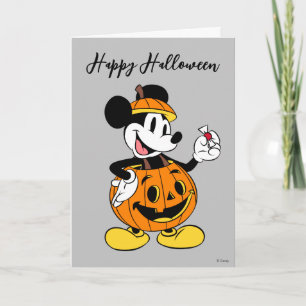 Carte Mickey Mouse déguisé en citrouille