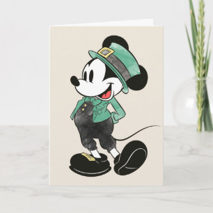 Carte Mickey Mouse   Fête de l'aquarelle St. Patrick