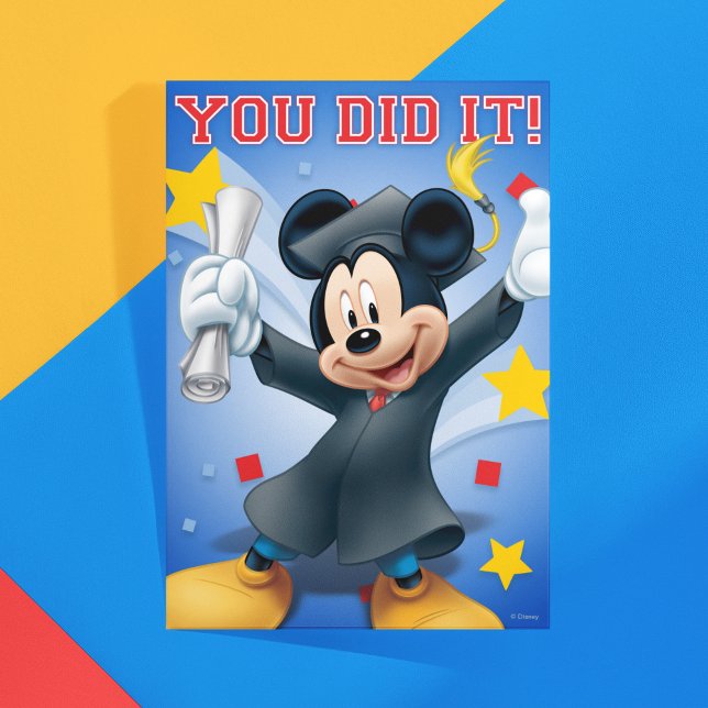 Carte Mickey Mouse | Graduation (Card on table)