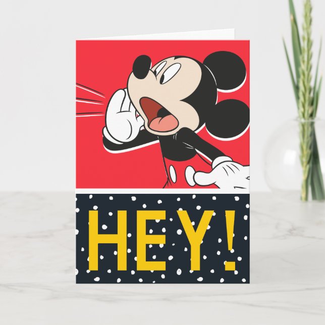 Carte Mickey Mouse - Hey ! (Devant)