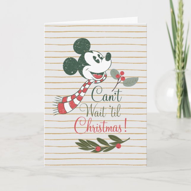 Carte Mickey Mouse | J'ai hâte que Noël arrive ! (Devant)