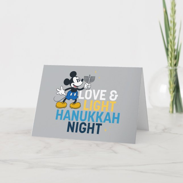 Carte Mickey Mouse | Love & Light Hanoukka Night (Devant)