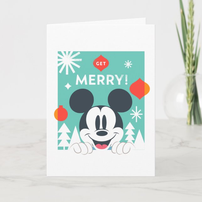 Carte Mickey Mouse | Soyez joyeux ! (Devant)