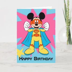 Carte Mickey Mouse   Super Héros Mignon