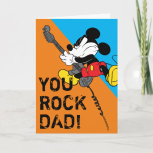 Carte Mickey Mouse   T'Es Rocher, Papa !