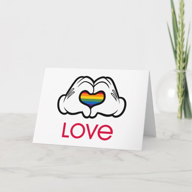 Carte Mickey Rainbow Love (Devant)