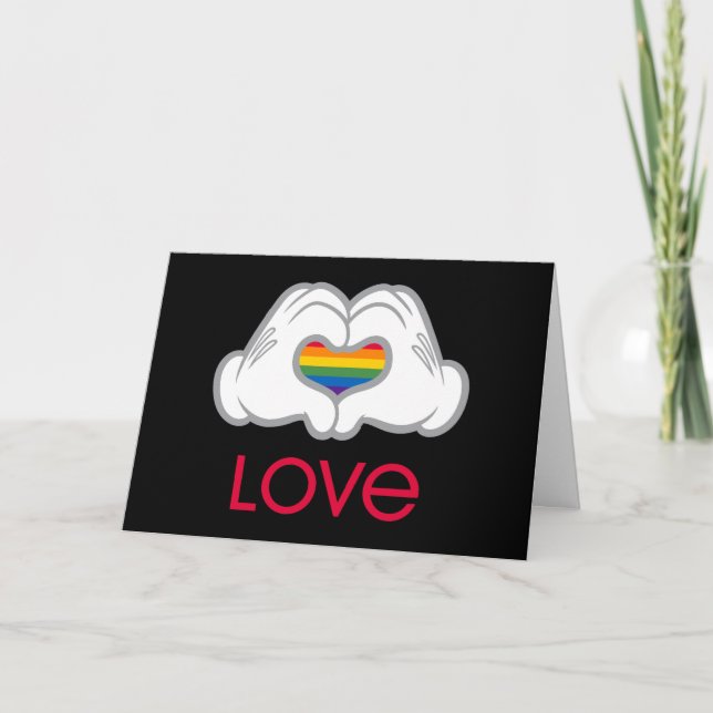 Carte Mickey Rainbow Love (Devant)