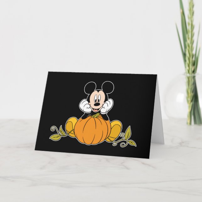 Carte Mickey Souris assise sur le Citrouille (Devant)