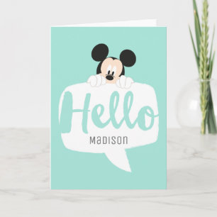 Carte Mickey Souris Bonjour bulle vocale