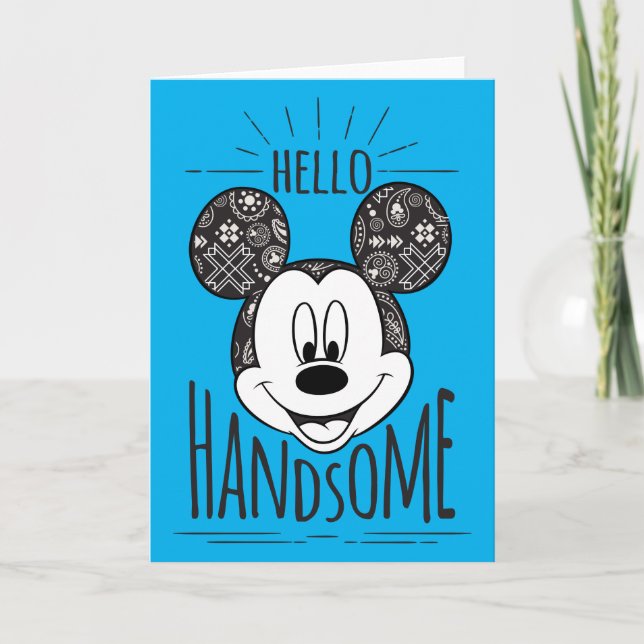 Carte Mickey Souris - Hello Handsome (Devant)