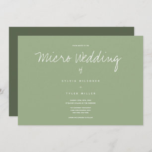 Carte Micro-Faire-part de mariage de typographie Sage