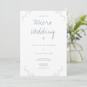 Carte Micro Mariage blanc Dusty Feuilles