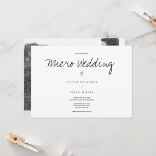 Carte Micro Mariage photo noir blanc horizontal