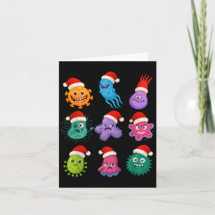 Carte Microbiologie de Noël Bactéries Père Noël Science