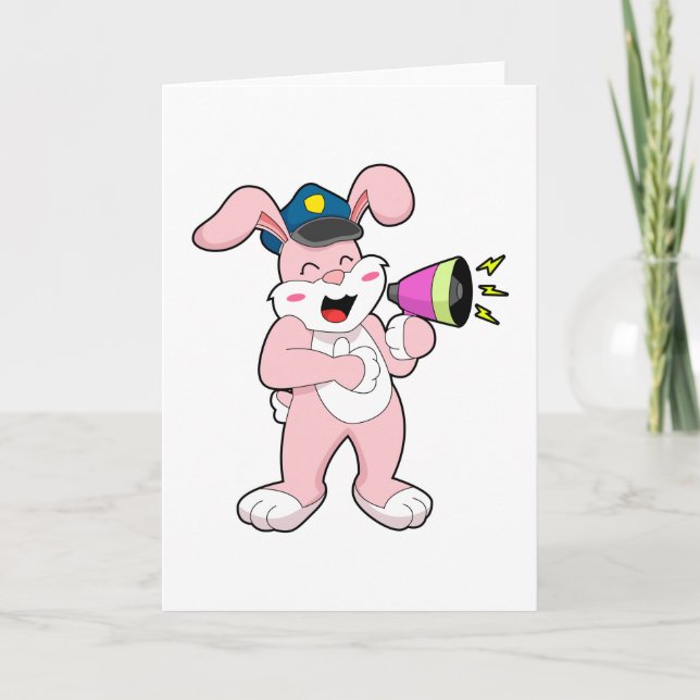 Carte Microphone d'agent de police lapin (Devant)
