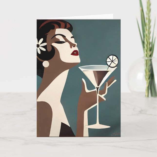 Carte Mid Century Modern Art The Martini DIva (Devant)