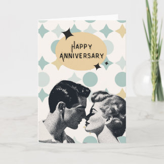 Carte Mid-Century Retro Anniversary Greeting Card