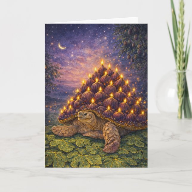 Carte Midnight Sulcata Tortoise Fig birthday cake (Devant)