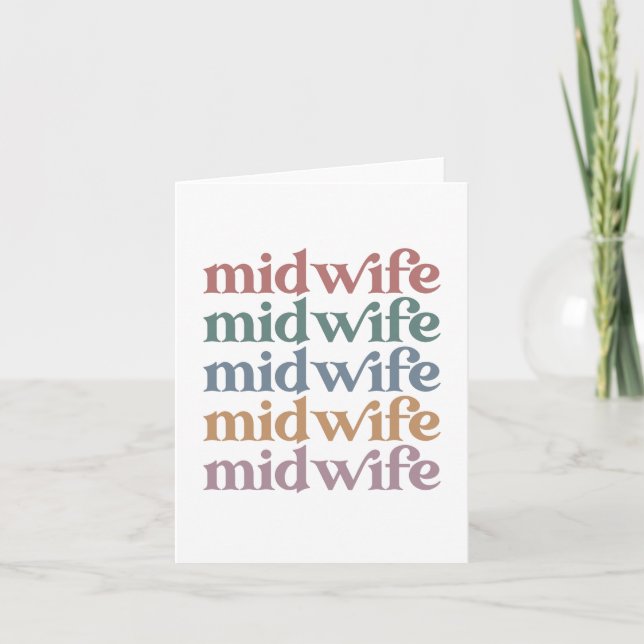 Carte Midwoman Retro Vintage Midwifery Cadeau (Devant)
