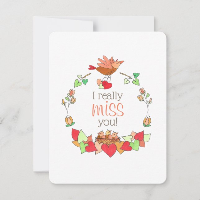 Carte Migner joyeux Je me manque de vous pour les étudia (Devant)