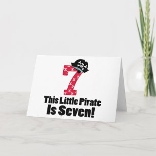 Carte Mignon 7 Anniversaire Pirate