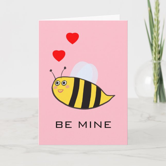 Carte Mignon Adorable Drôle Abeille Mienne Amour Pun (Devant)