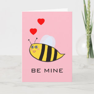 Carte Mignon Adorable Drôle Abeille Mienne Pun Amour