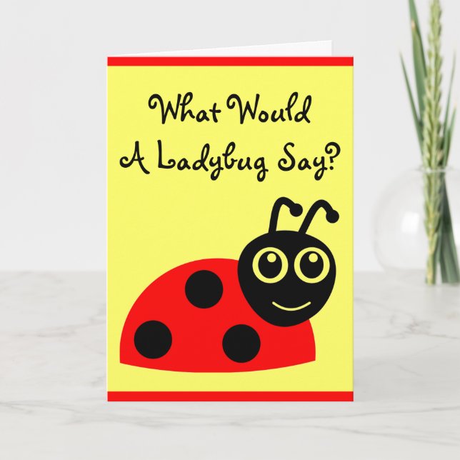 Carte Mignon ce qui une coccinelle dites le joyeux (Devant)