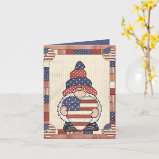 Carte mignon gnome patriotique ajouter du texte