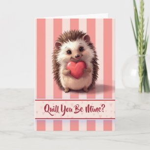 Carte Mignon hérisson de la Saint-Valentin Plume Tu sera