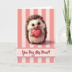 Carte Mignon Hérisson de la Saint-Valentin Tu Cochonne M