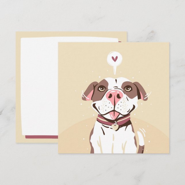 Carte Mignon Pit Bull (Devant / Derrière)