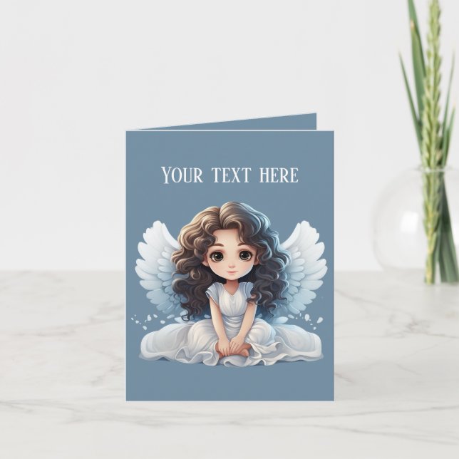 Carte Mignon Religieux Angel ajouter du texte (Devant)