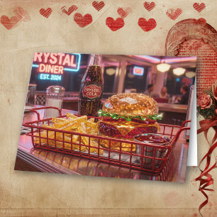 Carte Mignon Resto Rétro Joyeux Anniversaire de Mariage