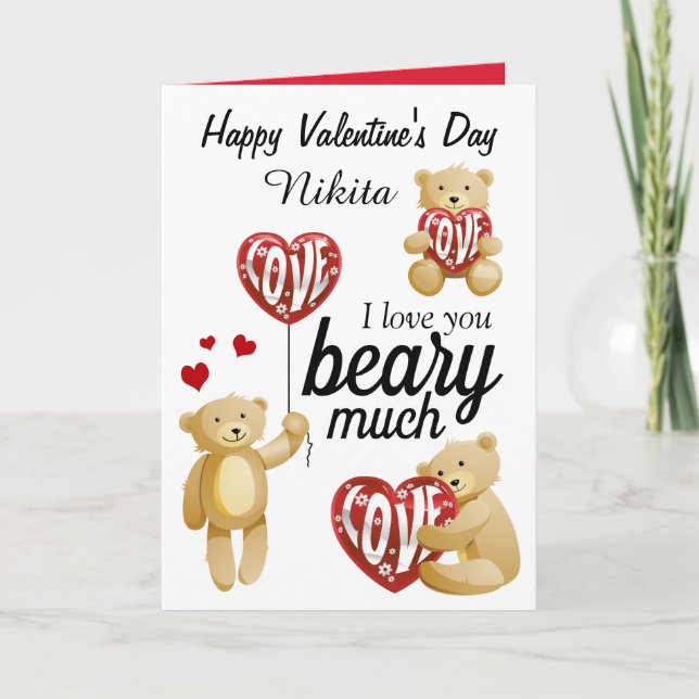 Carte Mignonne Amour Vous Béardez Beaucoup de Saint-Vale (Devant)