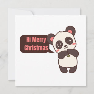 Carte mignonne animal amical panda joyeux noël panda