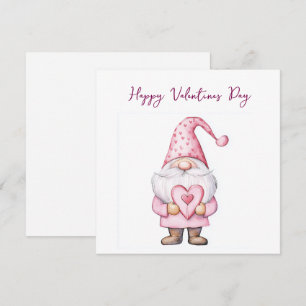 carte mignonne avec un gnome rose de dessin animé 