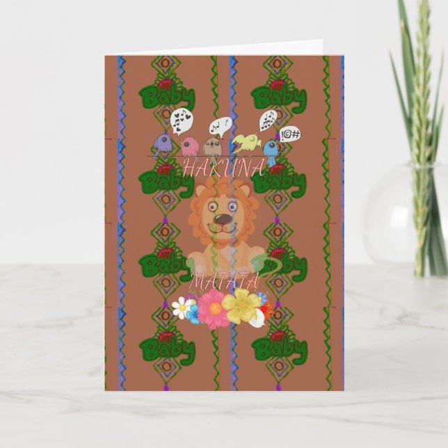 Carte Mignonne Bébé Lion King : Hakuna Matata Design (Devant)