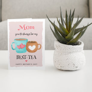 Carte Mignonne BEST-TEA Maman Joyeuse Fête des Mères