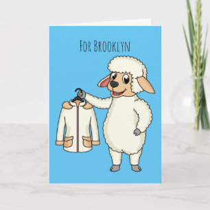 Carte Mignonne brebis avec blouson