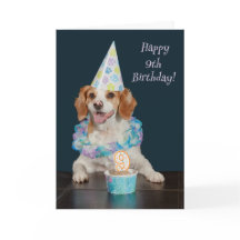 Mignonne chien fêtant un 9e anniversaire !
