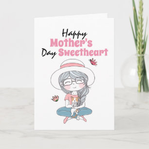 Carte Mignonne chiot chien en premier poème de la Fête d